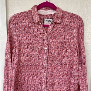 Holding Horses (8) Pink floral button up top
